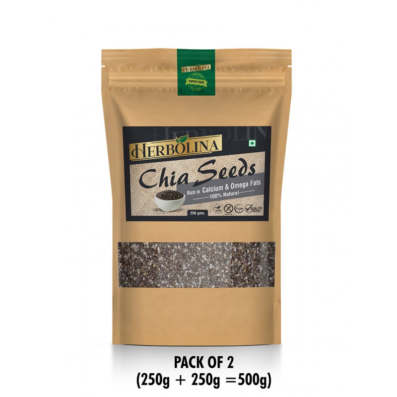 Chia Seeds (Pack of 2, 250 gms X 2 = 500 Gms.)