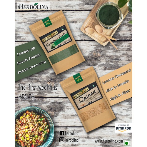 Spirulina Powder and Quinoa ( 250 gms x 2 = 500 Gms.)